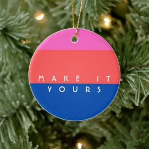Persoonlijk modern kleurblokpatroon keramisch ornament