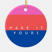 Persoonlijk modern kleurblokpatroon keramisch ornament (Voorkant)
