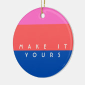 Persoonlijk modern kleurblokpatroon keramisch ornament (Links)