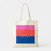 Persoonlijk modern kleurblokpatroon tote bag (Achterkant)