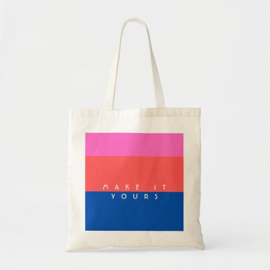 Persoonlijk modern kleurblokpatroon tote bag (Voorkant)