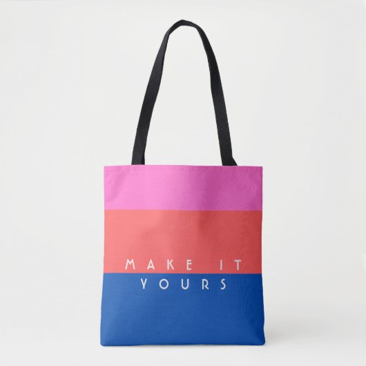 Persoonlijk modern kleurblokpatroon tote bag (Voorkant)
