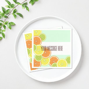Persoonlijk modern kleurrijk citrusfruit papier servet