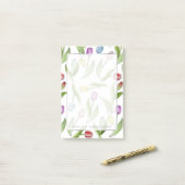 Persoonlijk modern kleurrijk tulp bloemenpatroon post-it® notes (Op bureau)