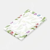 Persoonlijk modern kleurrijk tulp bloemenpatroon post-it® notes (Schuin)