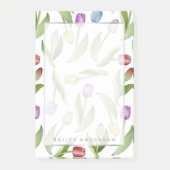 Persoonlijk modern kleurrijk tulp bloemenpatroon post-it® notes (Voorkant)