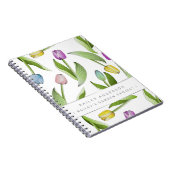 Persoonlijk modern kleurrijk tulp bloemmotief notitieboek (Rechterzijde)