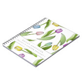 Persoonlijk modern kleurrijk tulp bloemmotief notitieboek (Linkerzijde)