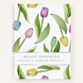 Persoonlijk modern kleurrijk tulp bloemontwerp notitieboek (Voorkant)