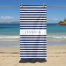 Persoonlijk modern marineblauw gestreept patroon
