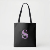 Persoonlijk Modern Minimaal Lavendel Monogram Tote Bag (Voorkant)