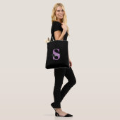 Persoonlijk Modern Minimaal Lavendel Monogram Tote Bag (Op model)