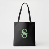 Persoonlijk Modern Minimaal Saliegroen Monogram Tote Bag (Voorkant)