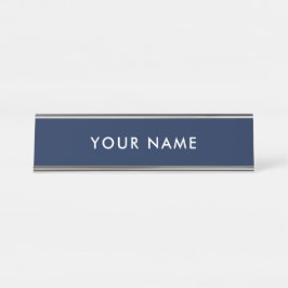 Persoonlijk modern minimalistisch blauw profession bureau naambordje