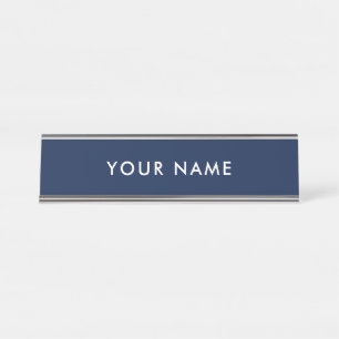 Persoonlijk modern minimalistisch blauw profession bureau naambordje
