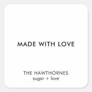 Persoonlijk modern minimalistisch gemaakt met lief vierkante sticker
