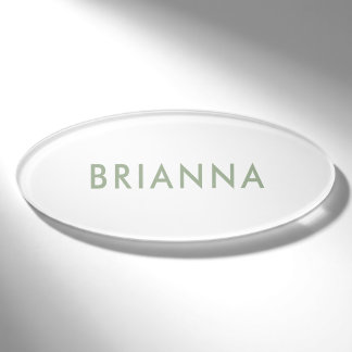 Persoonlijk modern minimalistisch saliegroen perso naambadge