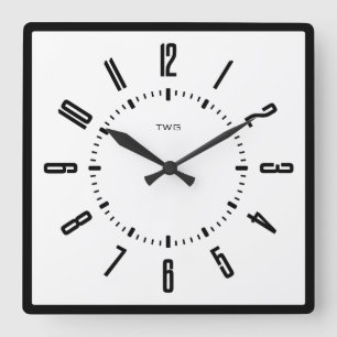 Persoonlijk modern minimalistisch vierkante klok