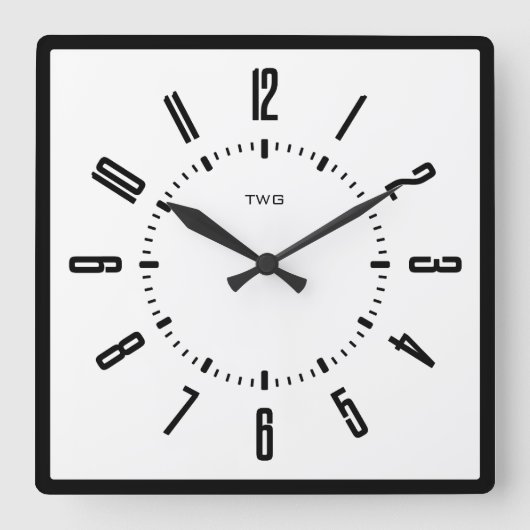 Persoonlijk modern minimalistisch vierkante klok (Voorkant)