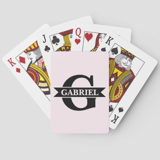 Persoonlijk modern monogram naam medium rood viool pokerkaarten (Achterkant)