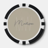 Persoonlijk modern monogram poker chips (Voorkant)