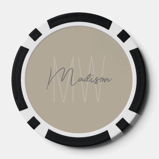 Persoonlijk modern monogram poker chips (Achterkant)