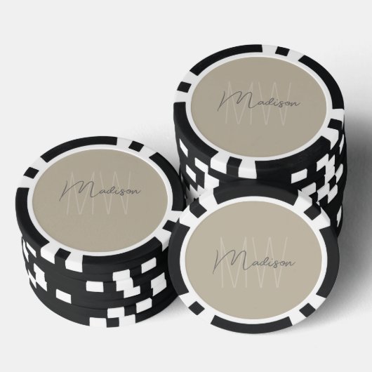 Persoonlijk modern monogram poker chips (Opstapeling)