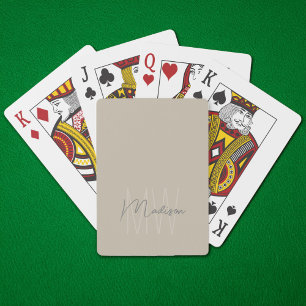 Persoonlijk Modern Monogram Pokerkaarten