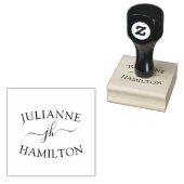 Persoonlijk modern monogram rubberstempel (Gestempeld)