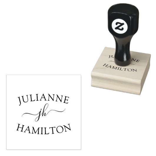 Persoonlijk modern monogram rubberstempel (Gestempeld)