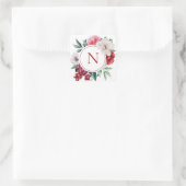 Persoonlijk Modern Monogram Vierkante Sticker (Tas)