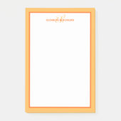 Persoonlijk modern naammonogram initiaal oranje post-it® notes (Voorkant)