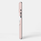 Persoonlijk modern naammonogram roze iPhone hoesje (Linkerkant)