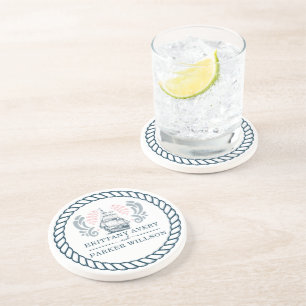 Persoonlijk modern Nautical Wedding Zandsteen Onderzetter