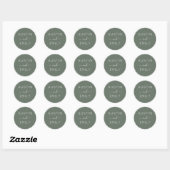 Persoonlijk modern Olive Green Wedding Ronde Sticker (Vel)