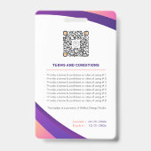 Persoonlijk modern paars personeels-ID Badge (Achterkant)