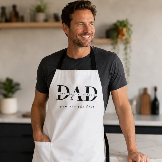 Persoonlijk modern papa wit schort