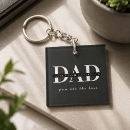 Persoonlijk modern papa zwart sleutelhanger