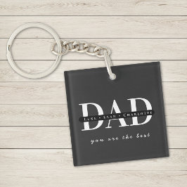 Persoonlijk modern papa zwart sleutelhanger