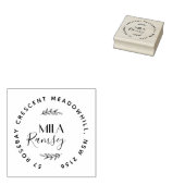 Persoonlijk modern retouradres botanisch rubberstempel (Gestempeld)