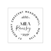 Persoonlijk modern retouradres botanisch rubberstempel (Afrduk)