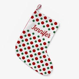 Persoonlijk modern rood groen patroon kleine kerstsok