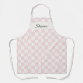 Persoonlijk modern roze geruit patroon schort (Voorkant)