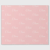 Persoonlijk modern roze script naam cadeaupapier (Vlak)