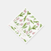 Persoonlijk modern roze tulp papier servet (Hoek)
