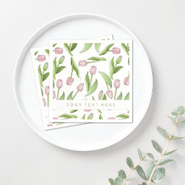 Persoonlijk modern roze tulp papier servet