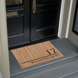 Persoonlijk Modern Rustic House Number en Name Deurmat
