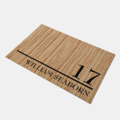 Persoonlijk Modern Rustic House Number en Name Deurmat (Schuin)