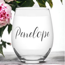 Persoonlijk modern schrift / Aangepaste naam Wijnglas Zonder Voet