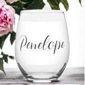 Persoonlijk modern schrift  wijnglas zonder voet